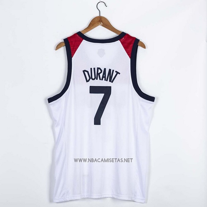 Camiseta USA 2021 Kevin Durant NO 7 Blanco